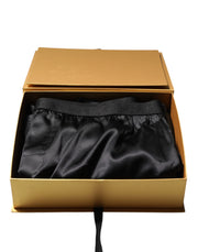 Dolce & Gabbana Black Silk Regular Men Boxer Shorts Underwear