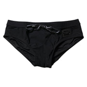 Dolce & Gabbana Black Logo Plaque Men Beachwear Brief Swimwear