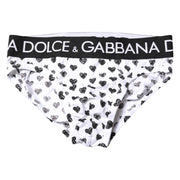 Dolce & Gabbana White Heart Printed Regular Brief Underwear