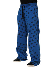 Dolce & Gabbana Blue Logo Print Jogger Men Sweatpants Pants
