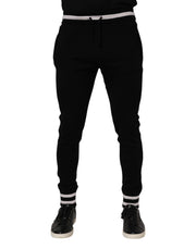 Dolce & Gabbana Black Cotton Men Jogger Sweatpants Pants