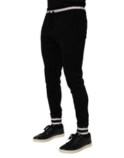 Dolce & Gabbana Black Cotton Men Jogger Sweatpants Pants