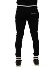 Dolce & Gabbana Black Cotton Men Jogger Sweatpants Pants