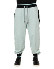 Dolce & Gabbana Light Green Cotton Men Jogger Sweatpants Pants