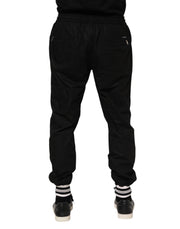 Dolce & Gabbana Black Cotton Logo Tape Men Jogger Pants