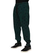 Dolce & Gabbana Green Logo Print Jogger Men Sweatpants Pants