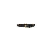 Valentino Garavani Black Calf Leather Bos Taurus Bracelet