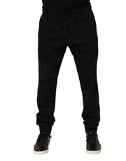 Dolce & Gabbana Black Cotton Men Jogger Sweatpants Pants