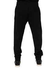 Dolce & Gabbana Black Cotton Men Jogger Sweatpants Pants