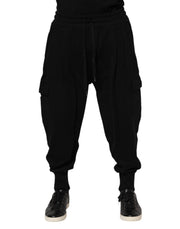 Dolce & Gabbana Black Cotton Logo Jogger Sweatpants Pants