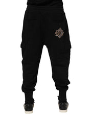Dolce & Gabbana Black Cotton Logo Jogger Sweatpants Pants