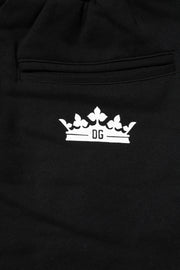 Dolce & Gabbana Black Cotton Crown Jogger Sweatpants Pants