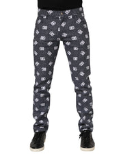 Dolce & Gabbana Dark Gray Logo Cotton Skinny Slim Denim Jeans