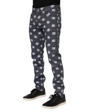 Dolce & Gabbana Dark Gray Logo Cotton Skinny Slim Denim Jeans