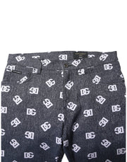 Dolce & Gabbana Dark Gray Logo Cotton Skinny Slim Denim Jeans