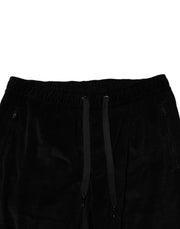 Dolce & Gabbana Black Cotton Men Jogger Sweatpants Pants