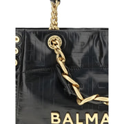 Balmain Black Calf Leather Bos Taurus Shoulder Bag