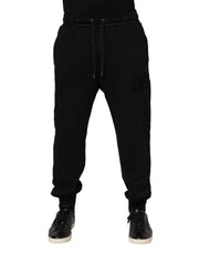 Dolce & Gabbana Black Cotton Drawstring Jogger Pants
