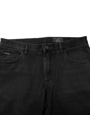 Dolce & Gabbana Black Cotton Logo Plaque Skinny Denim Jeans