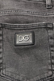 Dolce & Gabbana Gray Cotton Logo Plaque Men Denim Jeans