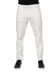 Dolce & Gabbana White Cotton Loose Men Denim Jeans