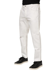 Dolce & Gabbana White Cotton Loose Men Denim Jeans