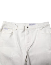 Dolce & Gabbana White Cotton Loose Men Denim Jeans