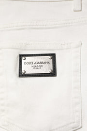 Dolce & Gabbana White Cotton Loose Men Denim Jeans