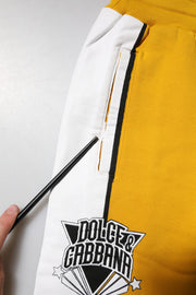 Dolce & Gabbana Yellow Printed Drawstring Jogger Pants