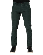 Dolce & Gabbana Green Cotton Corduroy Skinny Pants