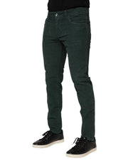 Dolce & Gabbana Green Cotton Corduroy Skinny Pants