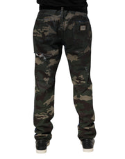 Dolce & Gabbana Blue Cotton Camouflage Denim Jeans