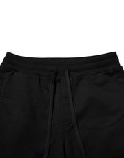 Dolce & Gabbana Black Cotton Logo Tape Men Jogger Pants