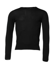 Dolce & Gabbana Black Cashmere Crew Neck Long Sleeves T-shirt
