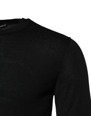 Dolce & Gabbana Black Cashmere Crew Neck Long Sleeves T-shirt