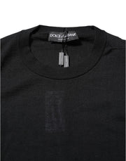 Dolce & Gabbana Black Cashmere Crew Neck Long Sleeves T-shirt