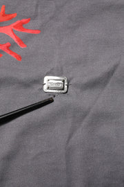 Dolce & Gabbana Gray Cotton Coral Print Logo Plaque T-shirt