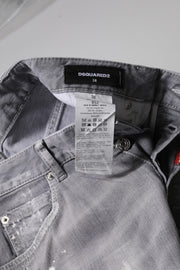 Dsquared² Gray Washed Mid Waist Tapered Jeans