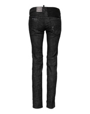 Dsquared² Black Cotton Low Waist Skinny Denim Jeans