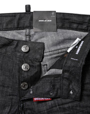 Dsquared² Black Cotton Low Waist Skinny Denim Jeans