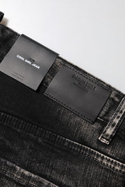 Dsquared² Black Washed Mid Waist Tapered Denim Jeans