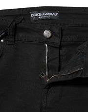 Dolce & Gabbana Black Cotton Stretch Slim Fit Denim Jeans
