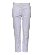 Dolce & Gabbana White Cotton Stretch Mid Waist Jeans