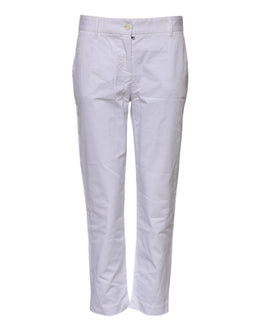Dolce & Gabbana White Cotton Stretch Mid Waist Jeans