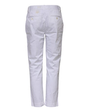 Dolce & Gabbana White Cotton Stretch Mid Waist Jeans