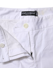 Dolce & Gabbana White Cotton Stretch Mid Waist Jeans