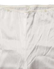Dolce & Gabbana Ivory Silk Tapered High Waist Pants
