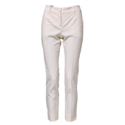 Dolce & Gabbana White Wool Tapered High Waist Pants