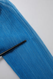 Dolce & Gabbana Blue See Through Turtleneck Long Sleeves Top