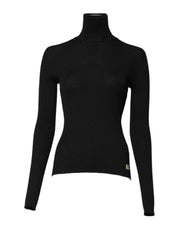 Dolce & Gabbana Black Cashmere Turtleneck Knitted Blouse Top